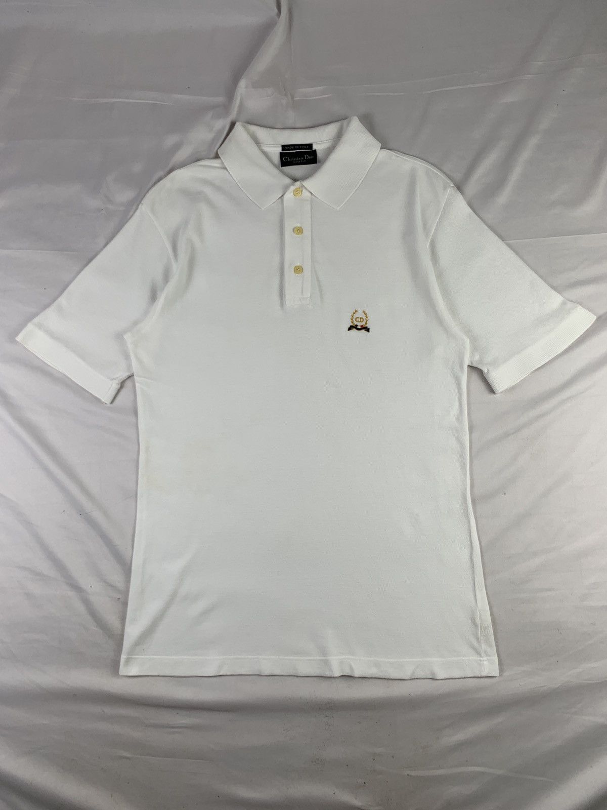 Christian Dior Monsieur 1990s Christian Dior White Royal Logo Graphic Polo Size US S / EU 44-46 / 1 - 1 Thumbnail