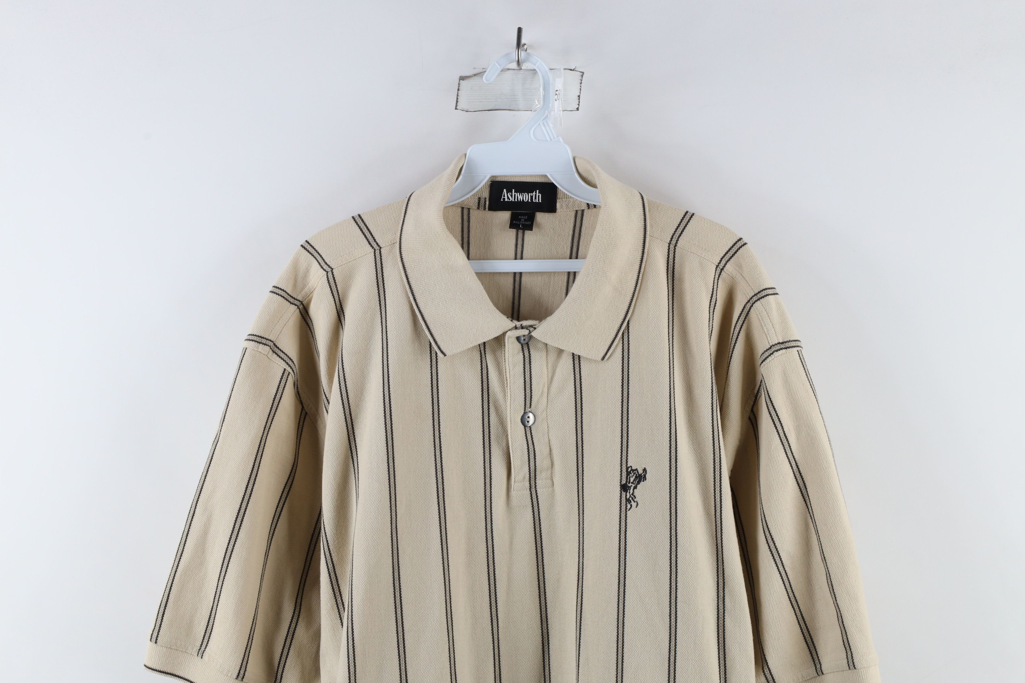 Vintage Vintage 90s Streetwear Striped Pique Cotton Golf Polo Shirt Size US L / EU 52-54 / 3 - 2 Thumbnail