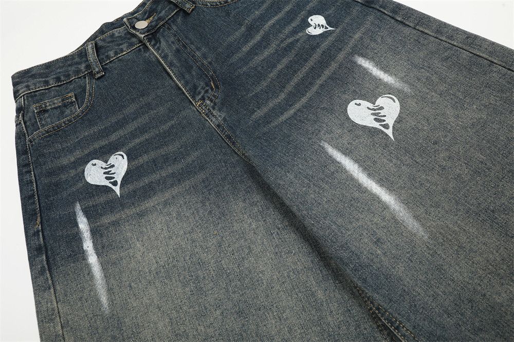 Jean Men's loose washed tie-dye punk scimitar jeans Size US 33 - 4 Thumbnail