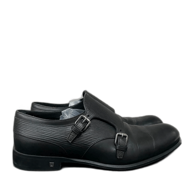 louis vuitton black leather shoes-2507