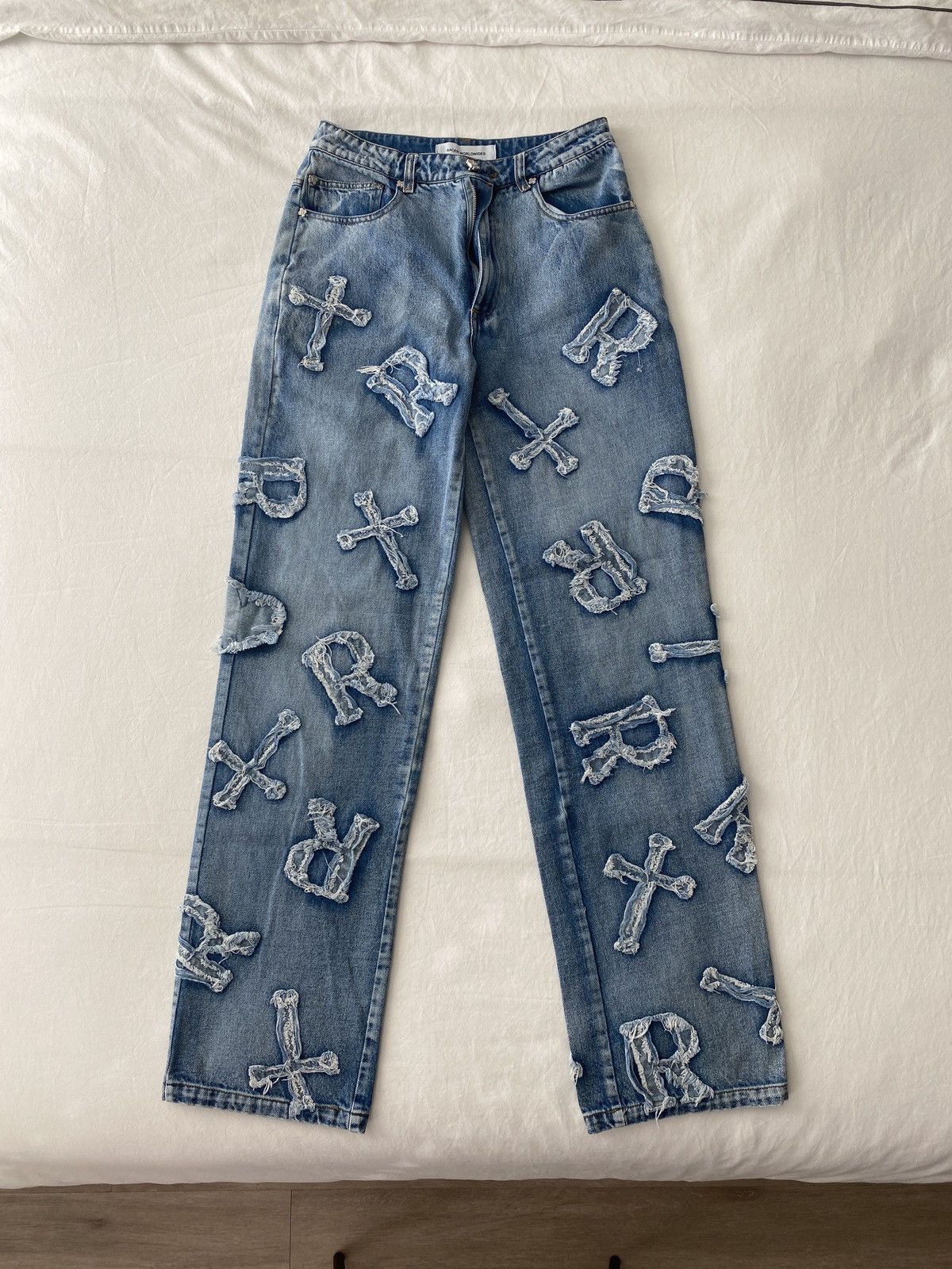 Racer Worldwide Racer Worldwide Washed Ice Patch Jeans | Grailed