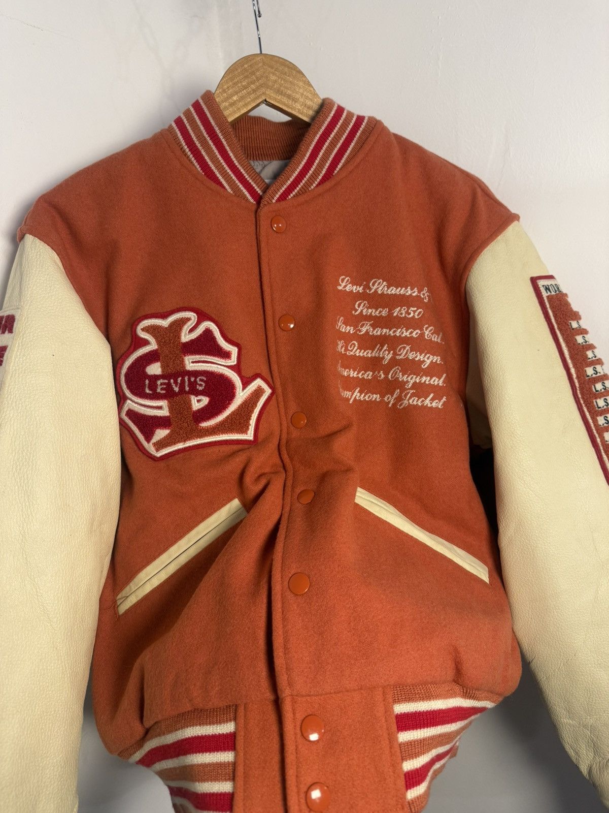 Levi's Vintage Clothing Levi's Wool Varsity Jacket Red Tab 90s Size US M / EU 48-50 / 2 - 7 Thumbnail