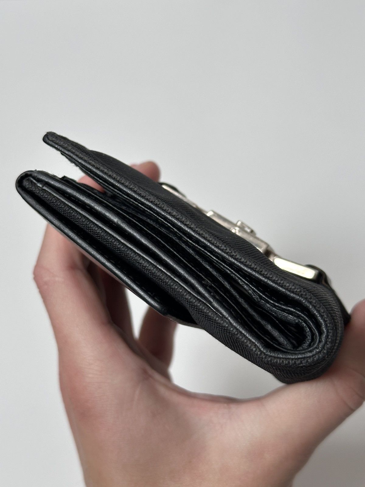Gucci GUCCI Jackie Nylon Black Lather Compact Wallet Size ONE SIZE - 6 Thumbnail