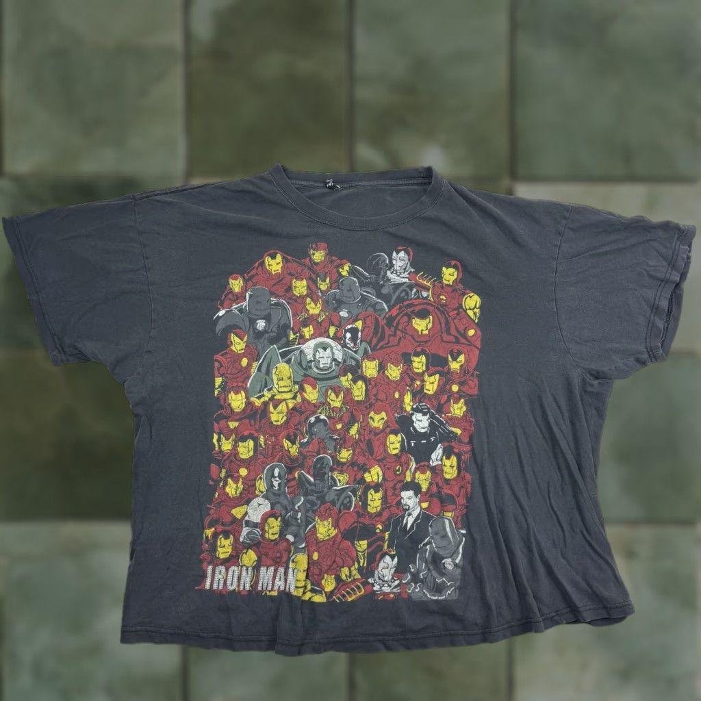 Vintage VINTAGE Marvel T-Shirt Adult XL Black Graphic Print Hipster Punk Y2K Ironman Big Graphic Faded Crew Neck Short Sleeve Comics Movie Men Mens Size US XL / EU 56 / 4 - 1 Thumbnail
