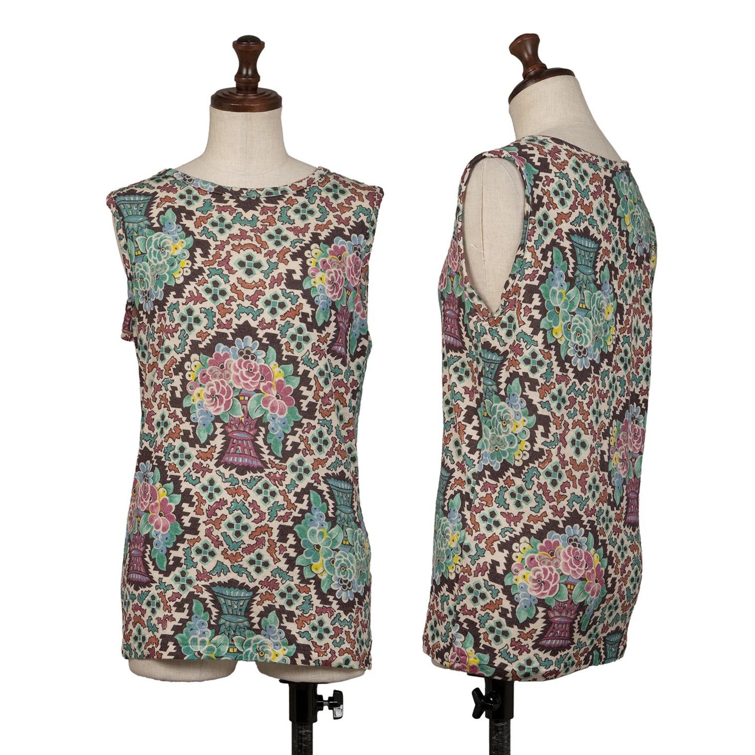 Floral Print Tank Top In Multi Colors, Men's