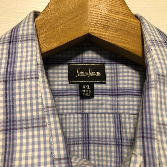 Neiman Marcus Neiman Marcus men's blue cotton casual shirt size: XXL Size US XXL / EU 58 / 5 - 3 Thumbnail