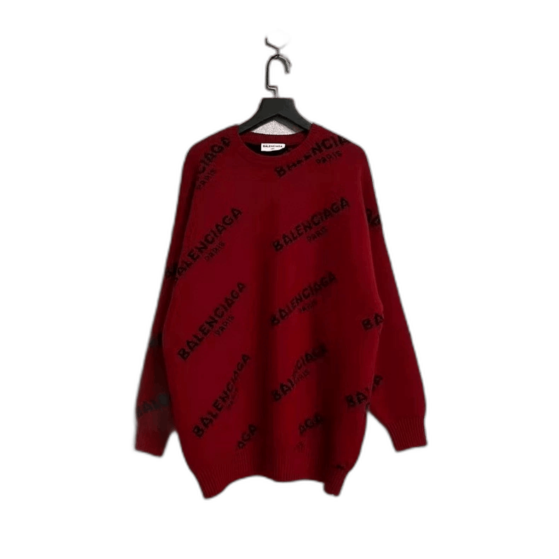 Balenciaga Balenciaga Red Sweater with Logo Design-2505 Size US M / EU 48-50 / 2 - 1 Thumbnail
