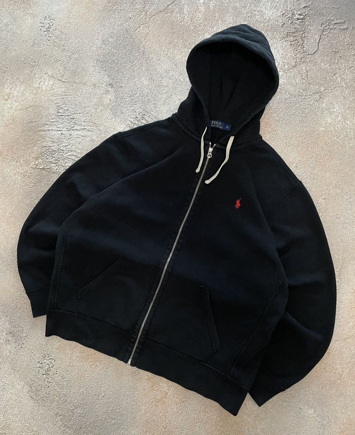 Polo Ralph Lauren Polo Ralph Lauren Full Zip Heavy Cotton Black Hoodie Size US XL / EU 56 / 4 - 2 Thumbnail