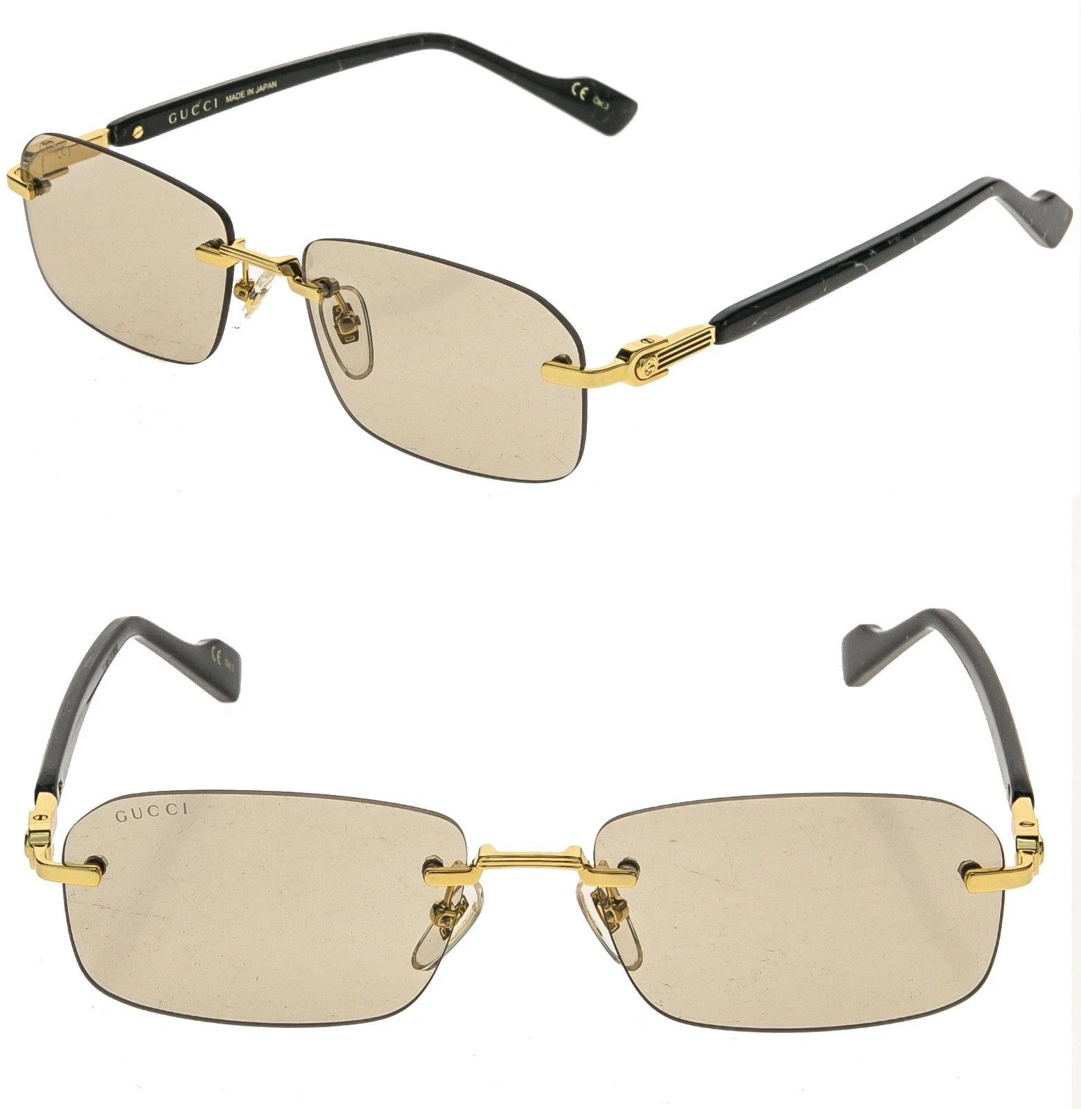 Gucci GUCCI GG1221S WEB Logo 1221 Black 005 Narrow Sunglasses Size ONE SIZE - 1 Thumbnail