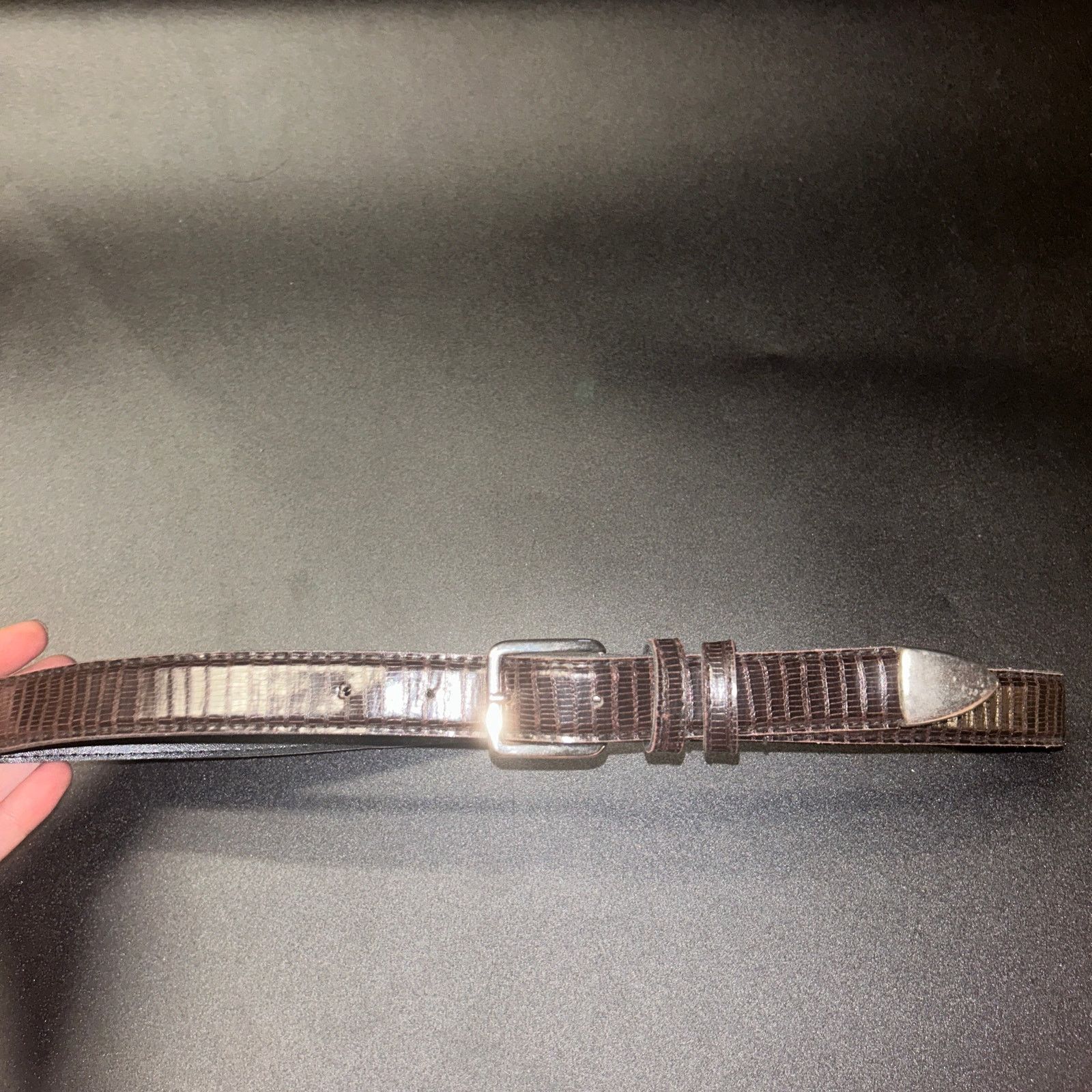 Other Brown Textured Faux Leather Gold-Tone Hardware Belt 37" Size ONE SIZE - 1 Thumbnail