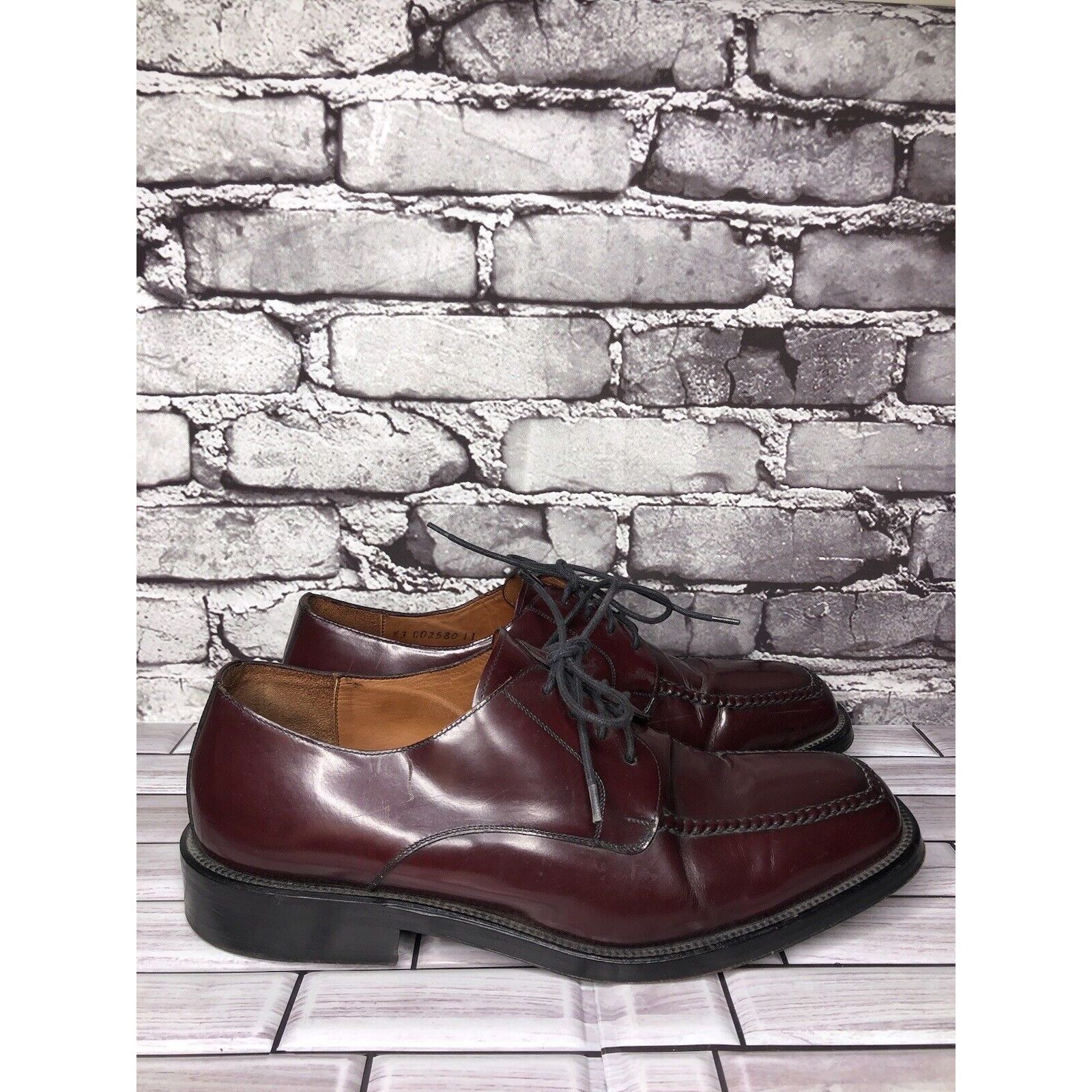 Cole Haan Cole Haan Burgundy Leather Square Toe Oxfords Dress Shoes Me Size US 11 / EU 44 - 7 Thumbnail