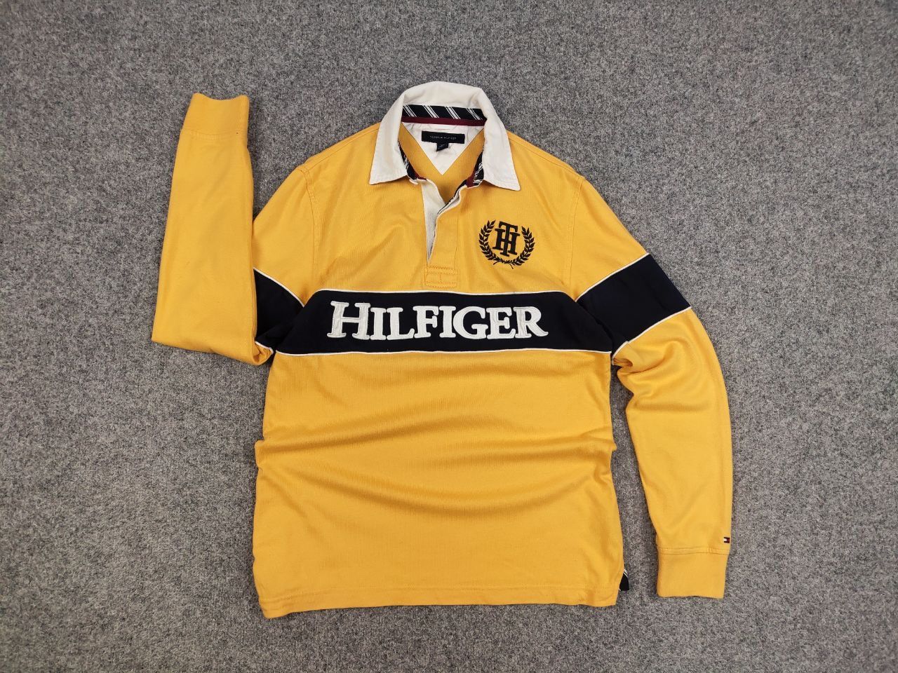 Tommy Hilfiger Vintage Tommy Hilfiger embroidered Yellow Rugby Long Sleeve Size US S / EU 44-46 / 1 - 13 Thumbnail