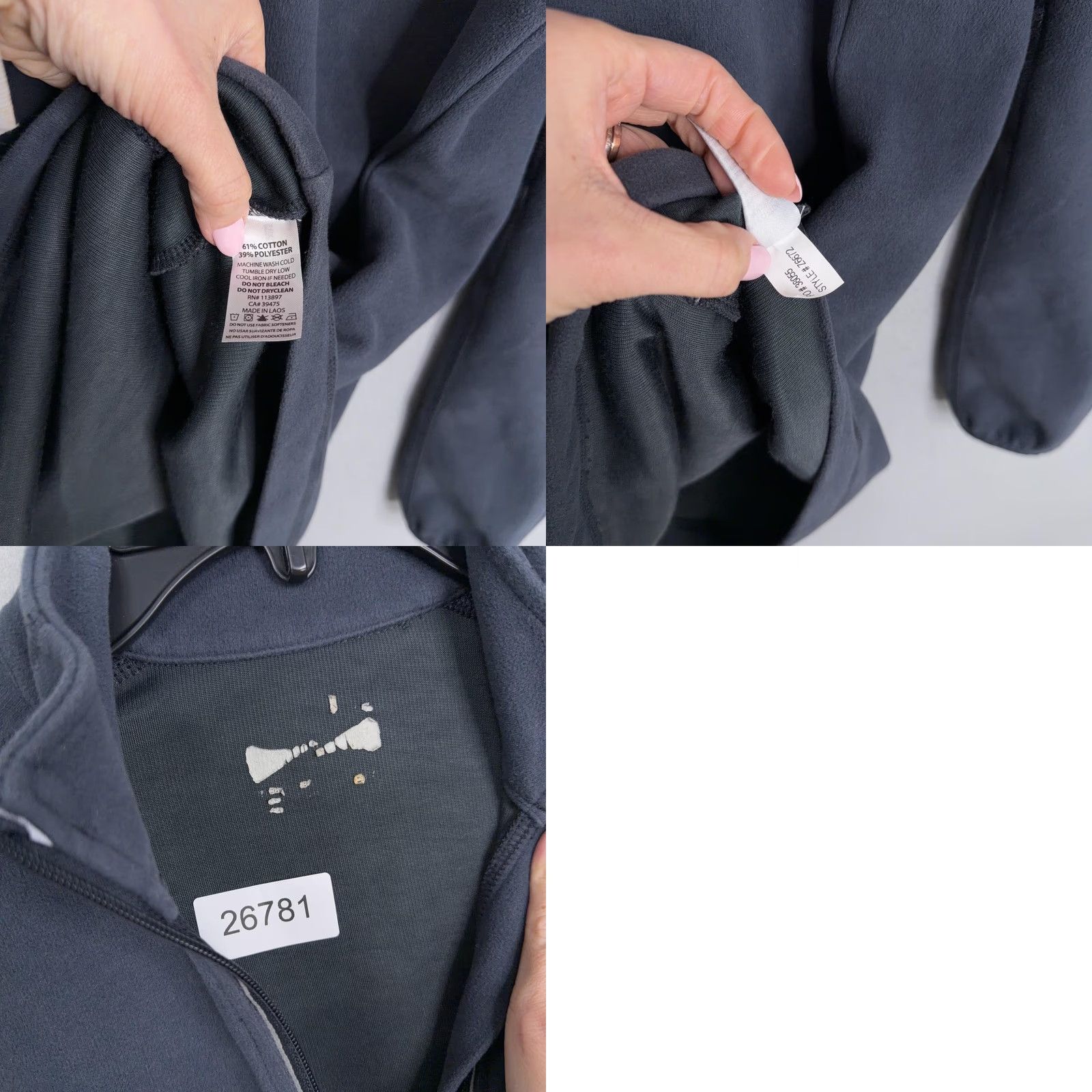 Bally Zorrel Ally Pullover Womens Large Gray Fleece 1/4 Zip Mock Neck Pockets Size L / US 10 / IT 46 - 8 Thumbnail