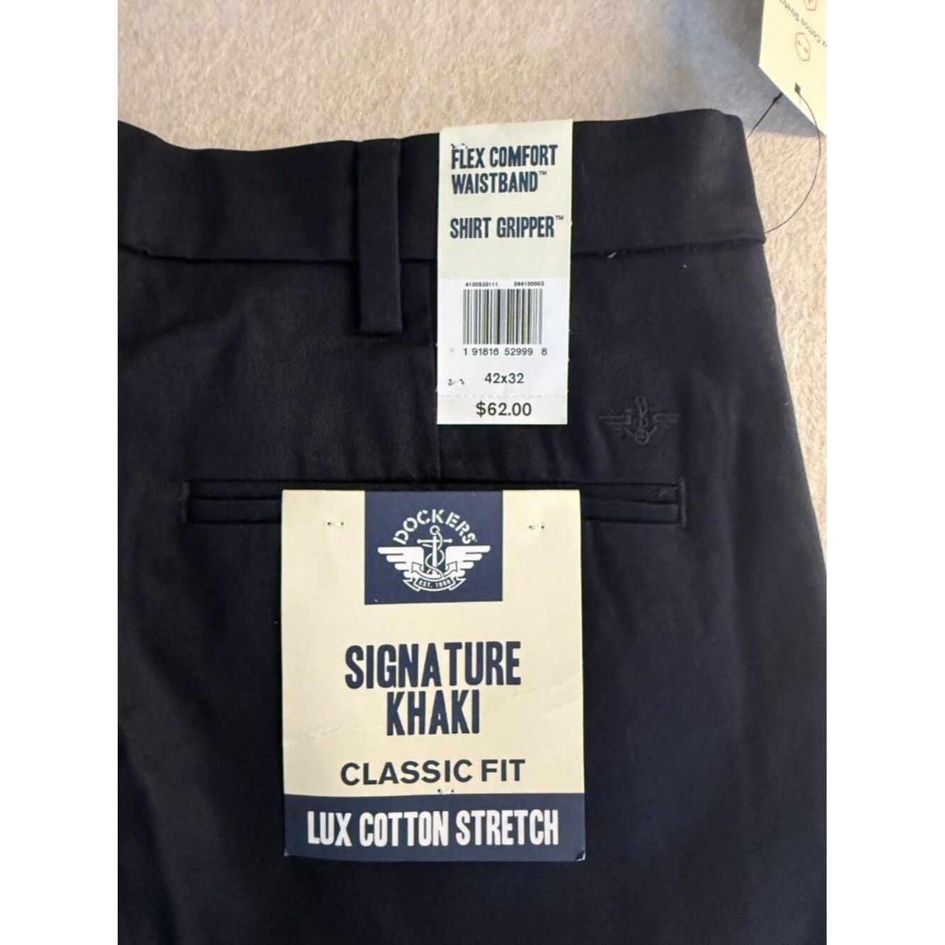Dockers Dockers Signature Khaki Pants 42x32 Navy Classic Fit NWT 10 Size US 42 / EU 58 - 6 Thumbnail