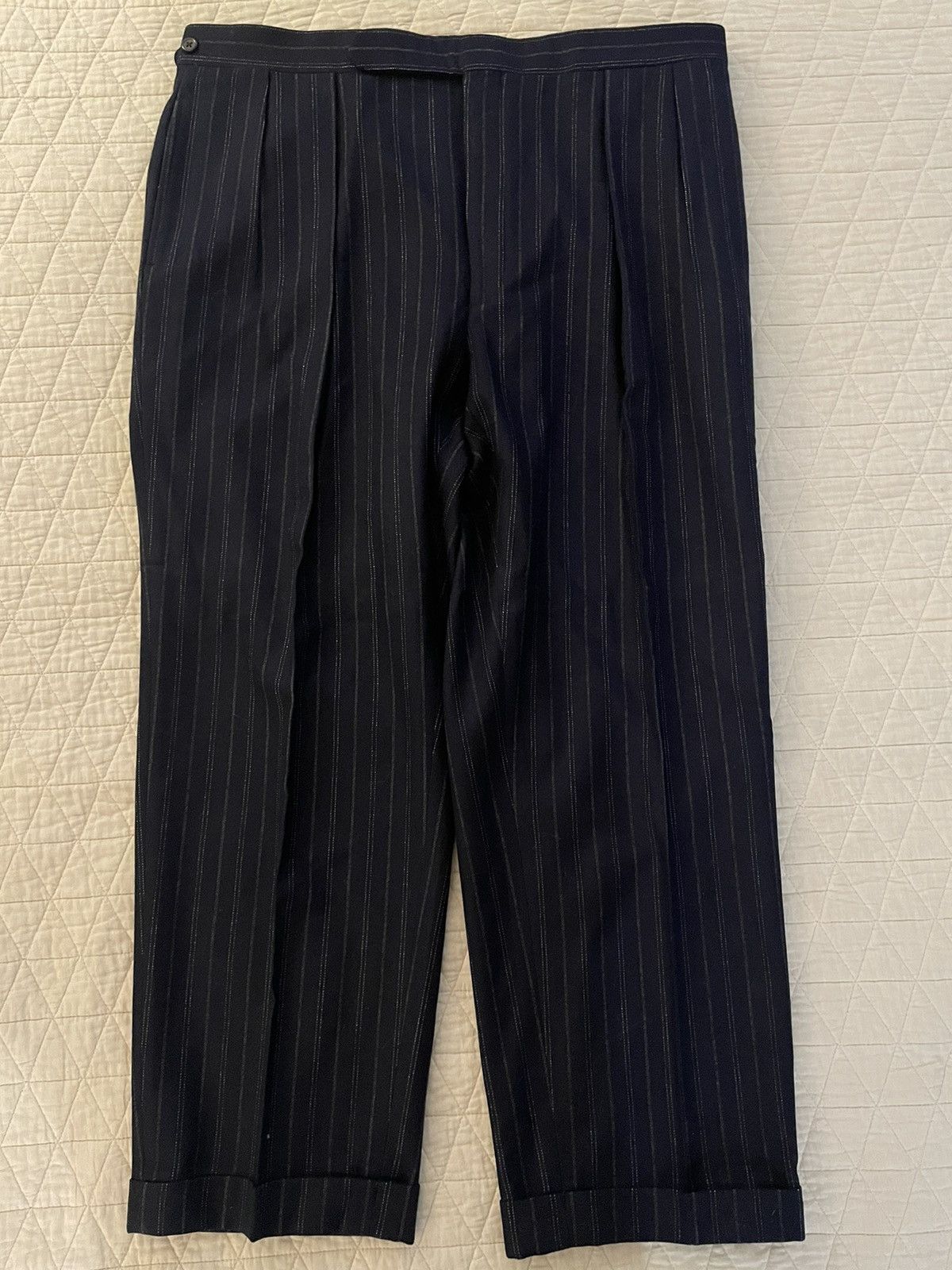 Polo Ralph Lauren × Vintage Virgin Wool and Cashmere Flannel Stripe Suit Size 46R - 15 Thumbnail