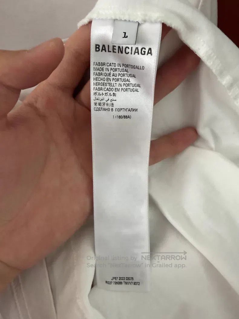 Balenciaga Balenciaga White Reverse Logo Faux Two-Piece Long Sleeve Size US S / EU 44-46 / 1 - 4 Thumbnail