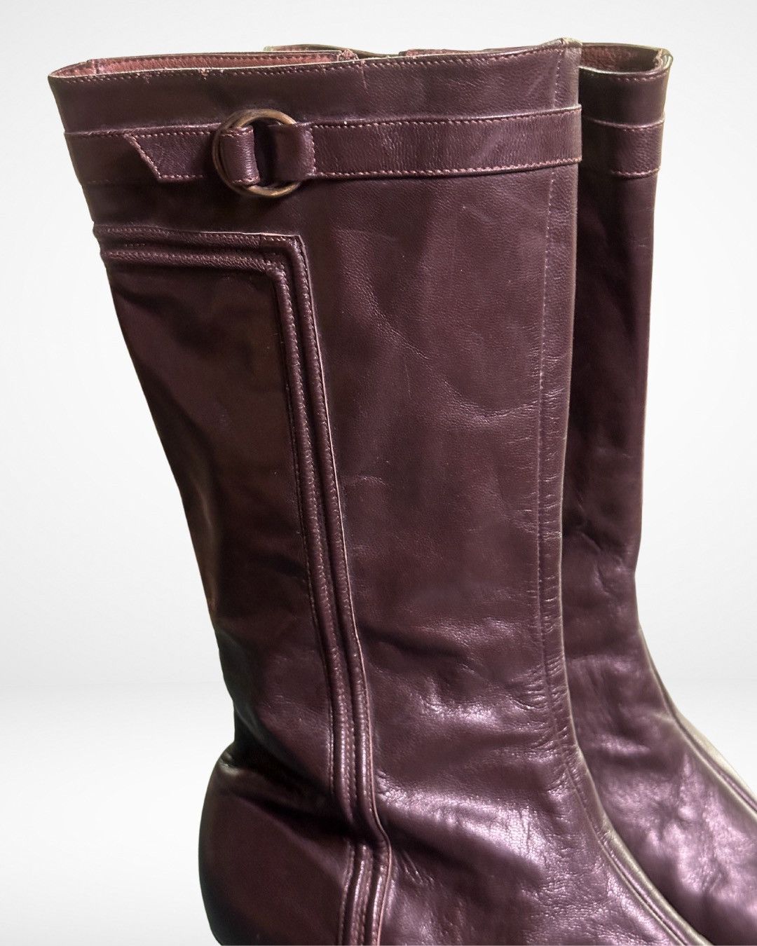 Morgan De Toi 2000s Low Heel Zippered Rider Boots Size US 7 / IT 37 - 3 Thumbnail