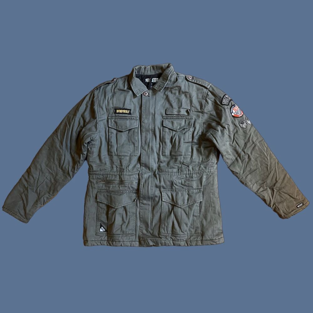10 Deep Army Jacket Men’s XL Green Solid Regular Military Jacket Mens