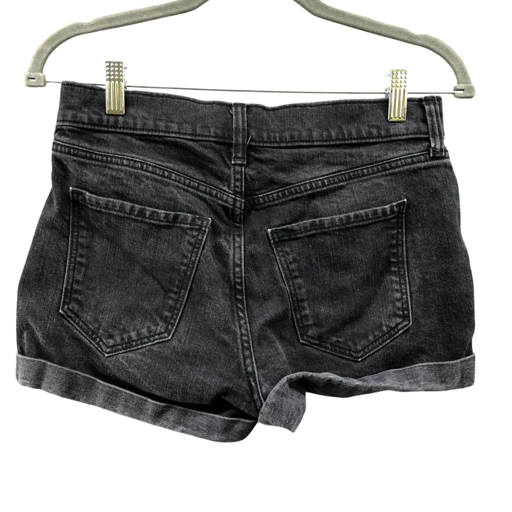 Old Navy Old Navy Womens Shorts Mid Rise Boyfriend Black Denim Roll Cuff Distressed 2 Size 26" / US 2 / IT 38 - 2 Thumbnail