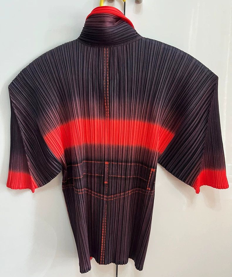 Issey Miyake Issey Miyake size:3 A red denim short-sleeved small coat Size L / US 10 / IT 46 - 2 Thumbnail
