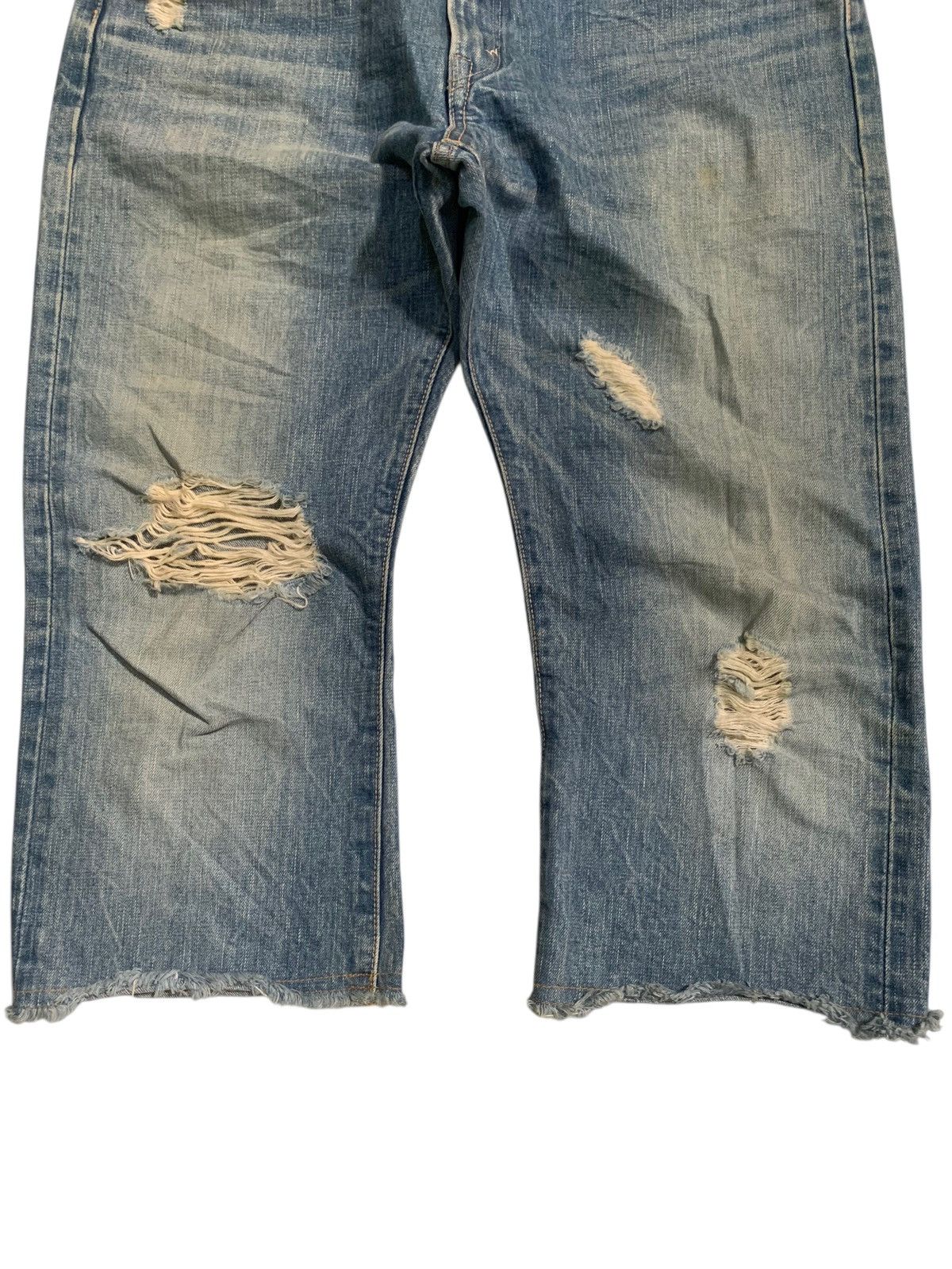 Kapital VINTAGE EDWIN 505S SELVEDGE PUNK SHORT DISRESSED DENIM Size US 32 / EU 48 - 7 Thumbnail