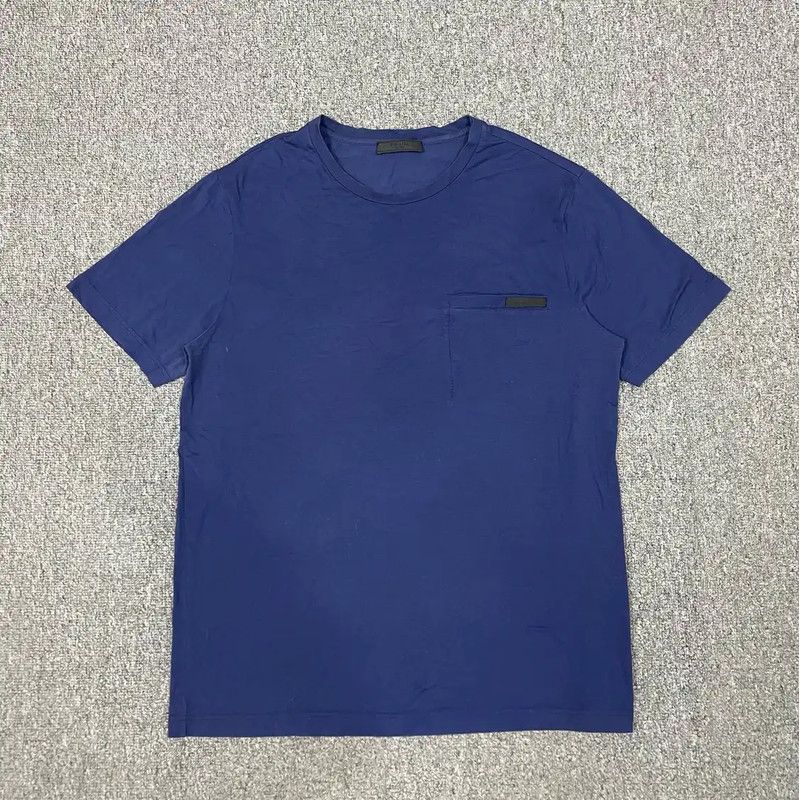 Prada Prada Men's Cotton T-Shirt in Deep Blue Size US L / EU 52-54 / 3 - 1 Thumbnail