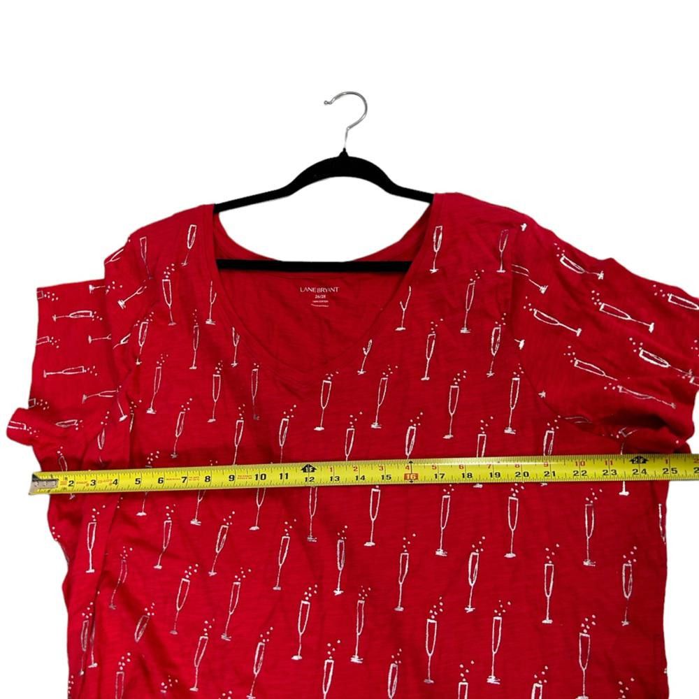 Designer Lane Bryant l NWT Red Champagne Flute Tee 26/28/4X Size M / US 6-8 / IT 42-44 - 7 Thumbnail