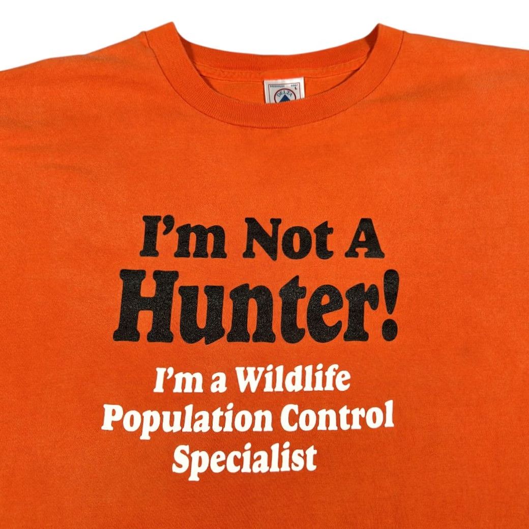 Delta VINTAGE Delta Not A Hunter Shirt Adult LARGE Orange 90s T-Shirt Mens Not A Hunter Quote Wildlife Control 90s Size US L / EU 52-54 / 3 - 2 Thumbnail