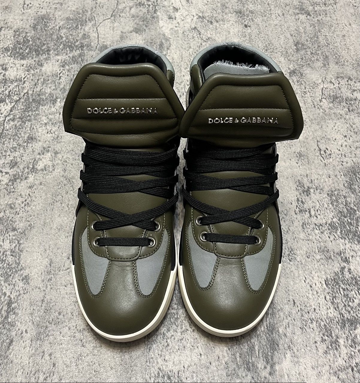 Dolce & Gabbana Dolce Gabbana High Top Sneakers Khaki Size US 8 / IT 38 - 2 Thumbnail
