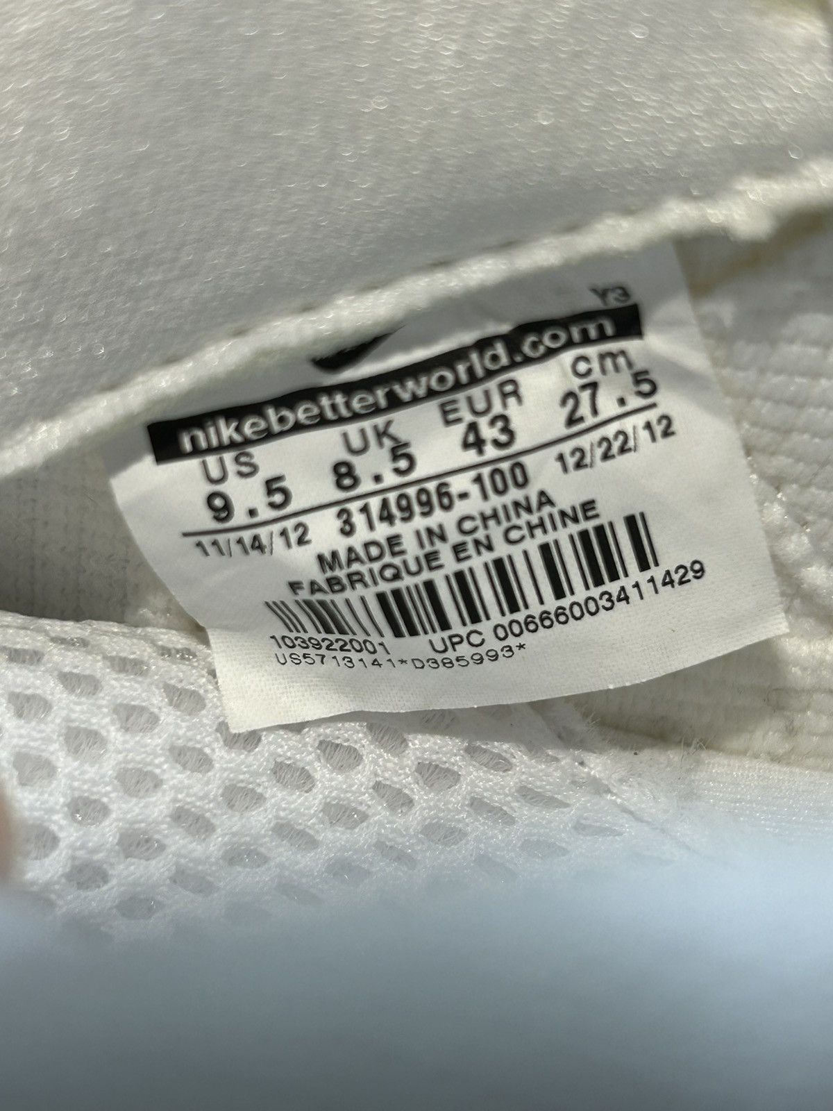 Nike Size 9.5 - Nike Air Foamposite One White-Out 2013 NO YELLOW Size US 9.5 / EU 42-43 - 9 Thumbnail