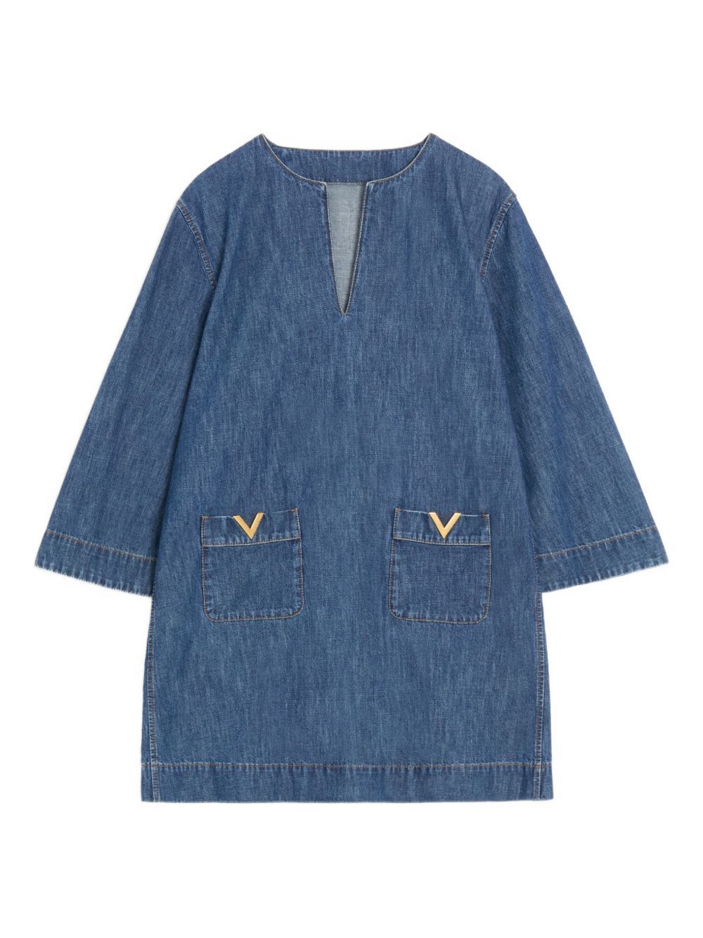 Valentino VLOGO SIGNATURE DENIM SHORT DRESS Size M / US 6-8 / IT 42-44 - 1 Thumbnail