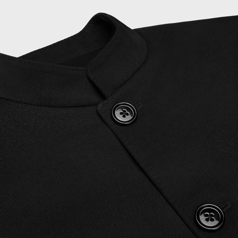 Celine o1bcso1str0126 2V04W092D Diagonal Wool Jacket in Black Size US XL / EU 56 / 4 - 3 Thumbnail