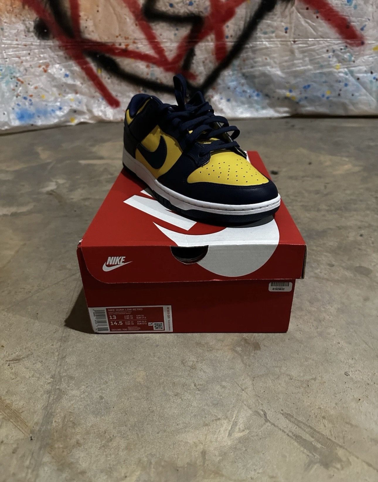 Nike Dunk Low 'Michigan' 2021 Size US 13 / EU 46 - 5 Thumbnail