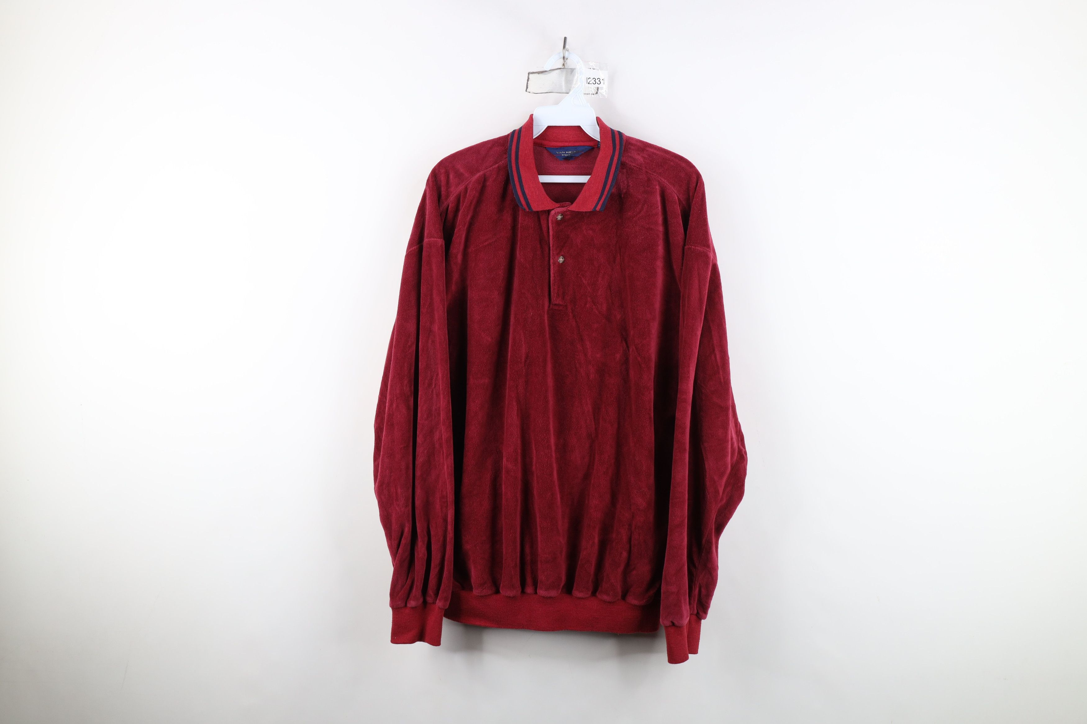 Vintage Vintage 70s Streetwear Collared Pullover Long Sleeve Polo Size US XL / EU 56 / 4 - 1 Thumbnail