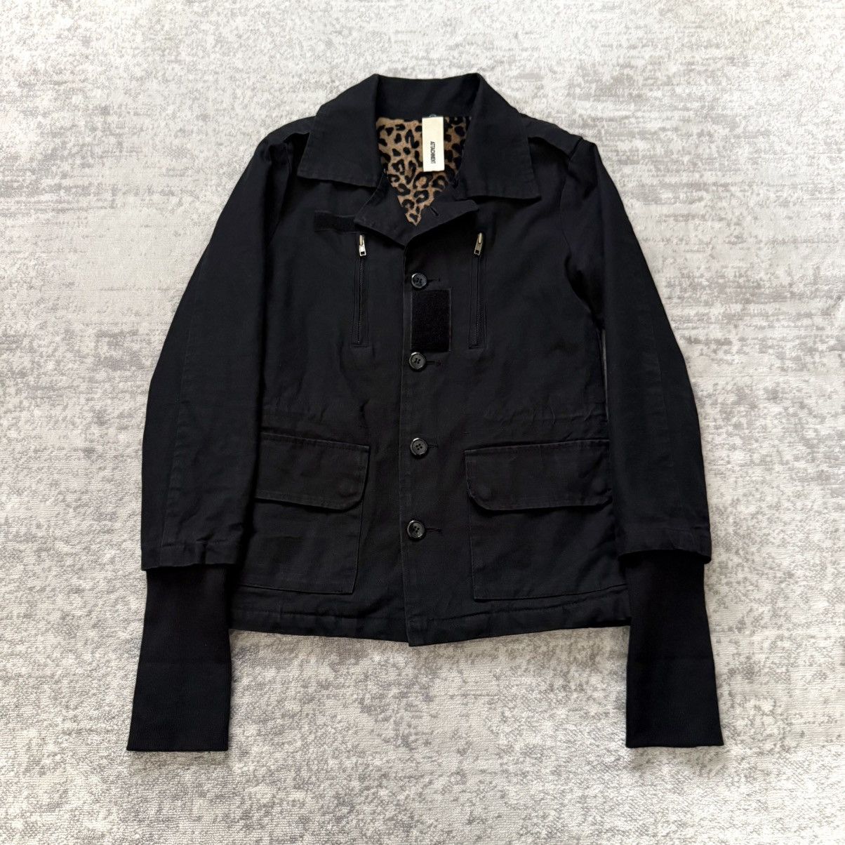 Kazuyuki Kumagai Attachment 2000's Attachment Cheetah Print Lined Military Field Jacket Size US M / EU 48-50 / 2 - 1 Thumbnail