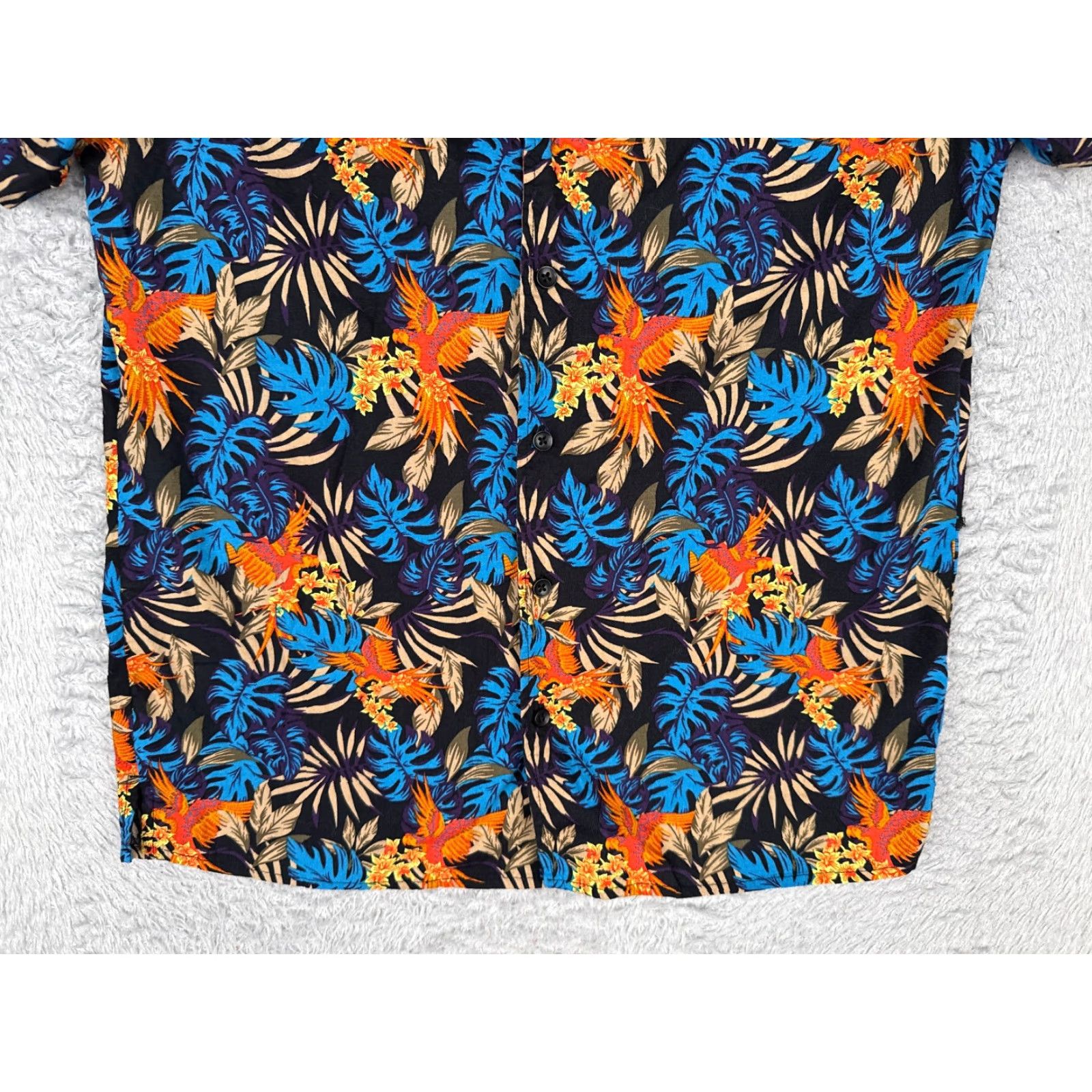 Vintage Original Use Shirt Men Small Black Blue Parrot Floral Hawaiian Cotton Button Up Size US S / EU 44-46 / 1 - 5 Thumbnail