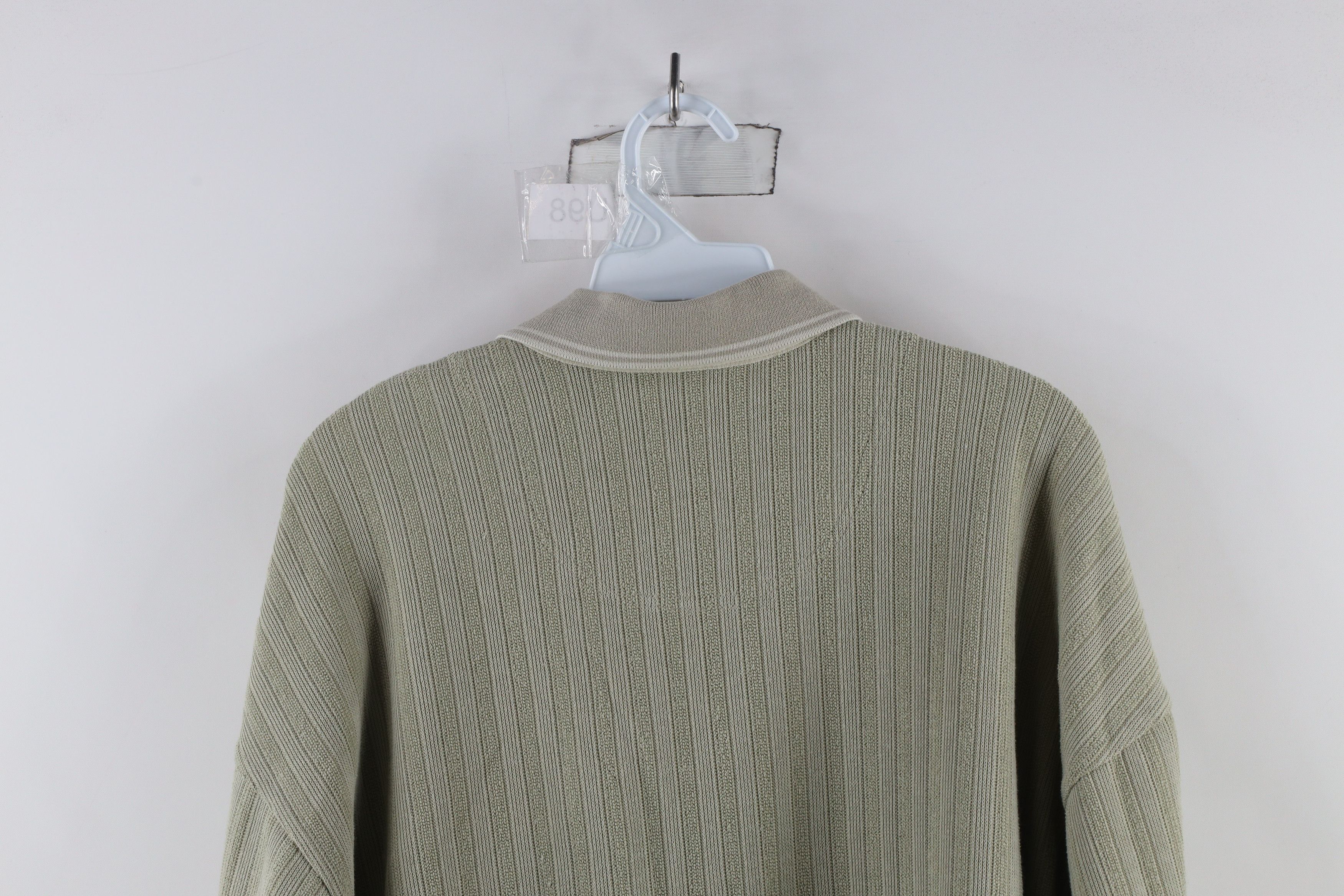 Vintage Vintage 90s Streetwear Ribbed Knit Long Sleeve Pullover Polo Size US L / EU 52-54 / 3 - 10 Thumbnail