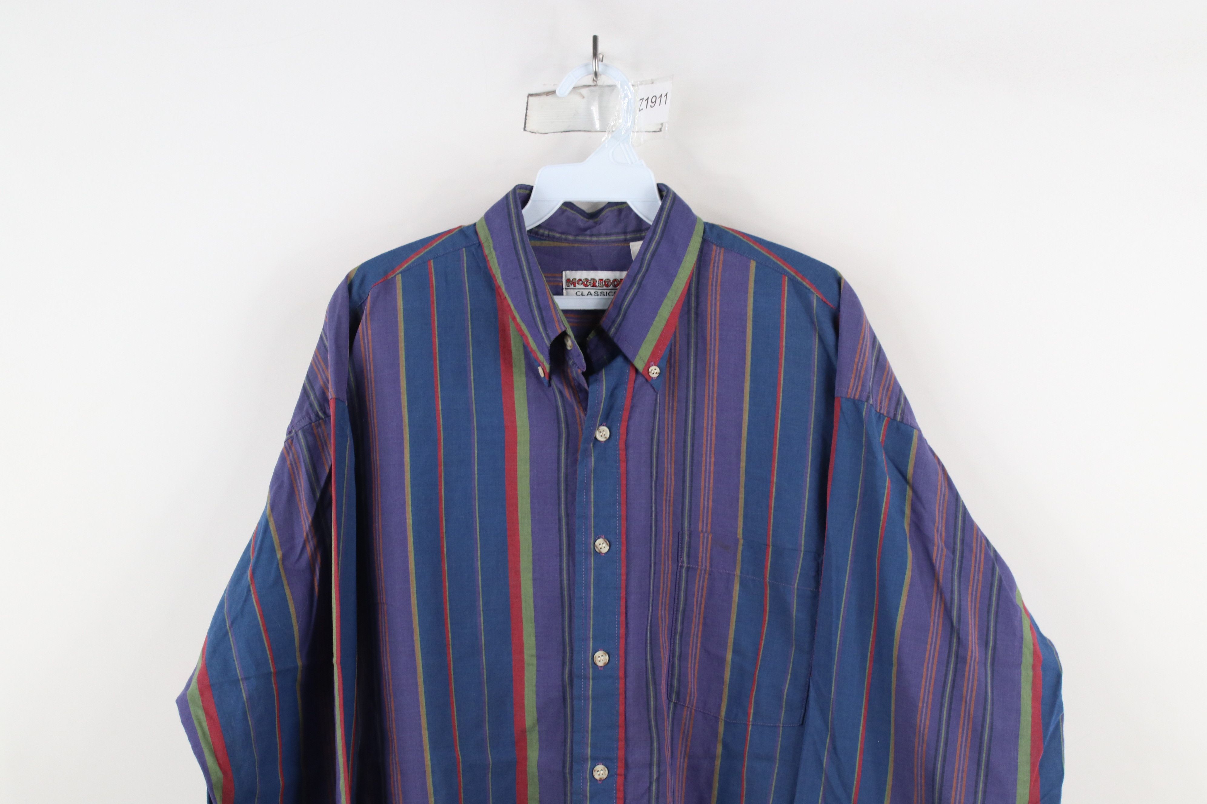 Vintage Vintage 90s Streetwear Block Collared Button Down Shirt Size US L / EU 52-54 / 3 - 2 Thumbnail