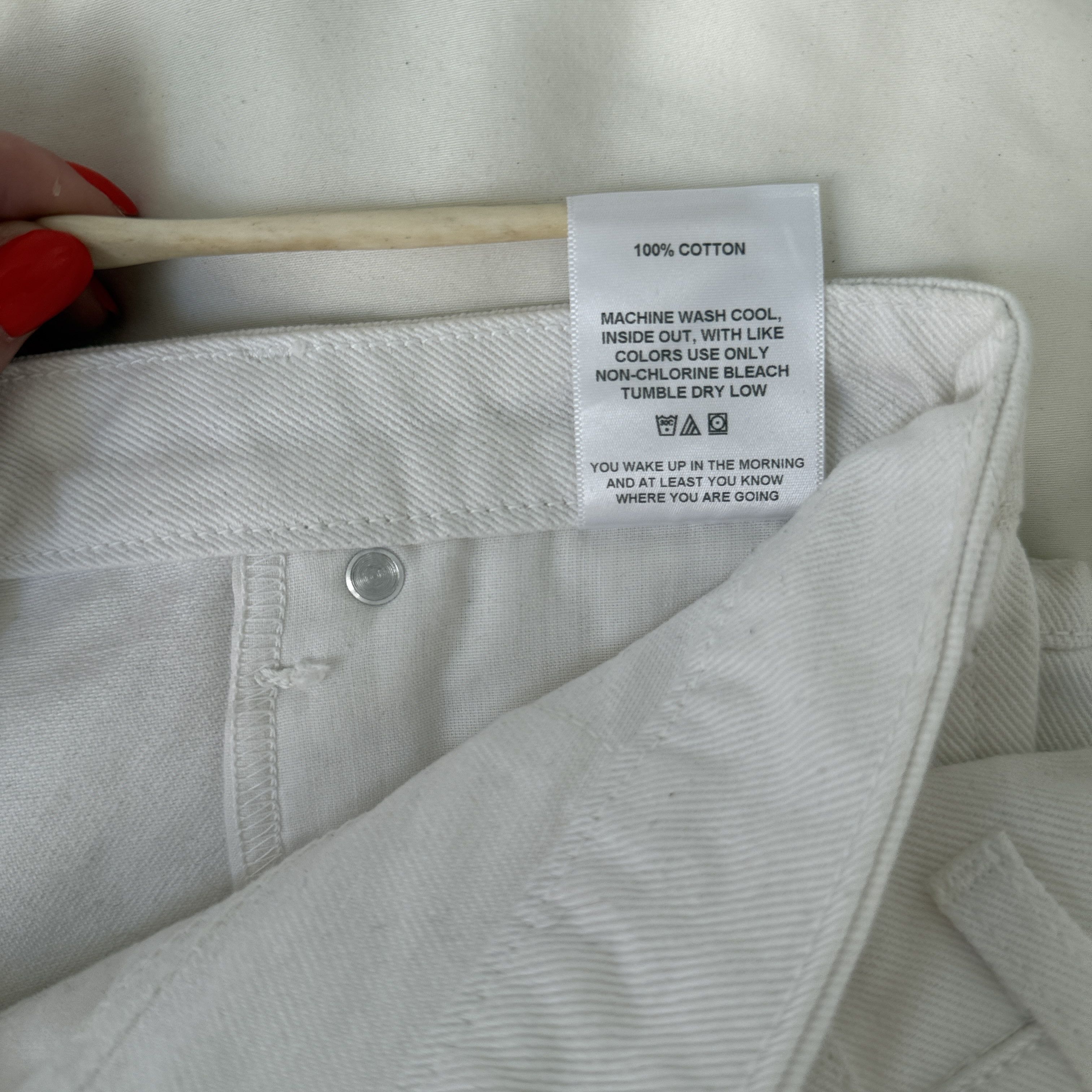 Eckhaus Latta Mid-Rise Wide Leg White/Pink Ombre Jean Size 28" / US 6 / IT 42 - 7 Thumbnail