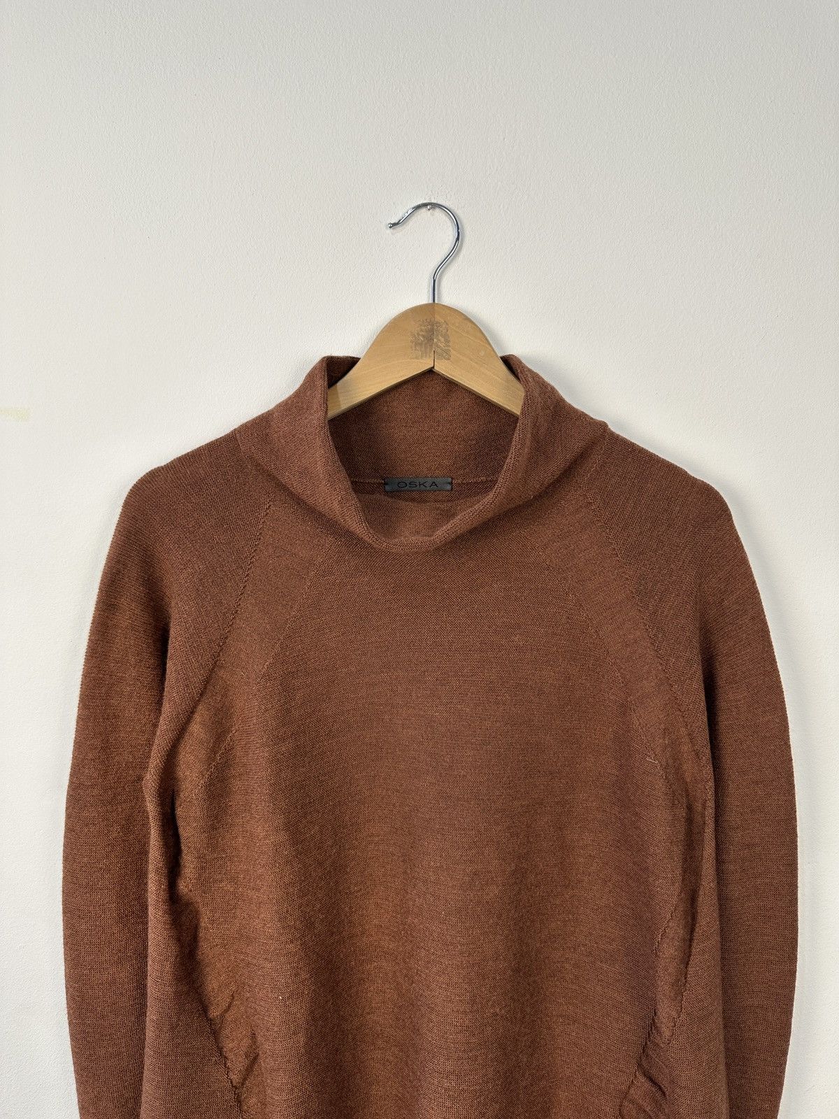 OSKA OSKA Cowl Neck Sweater 100% Virgin Wool Size 2 Rust Brown Size S / US 4 / IT 40 - 5 Thumbnail