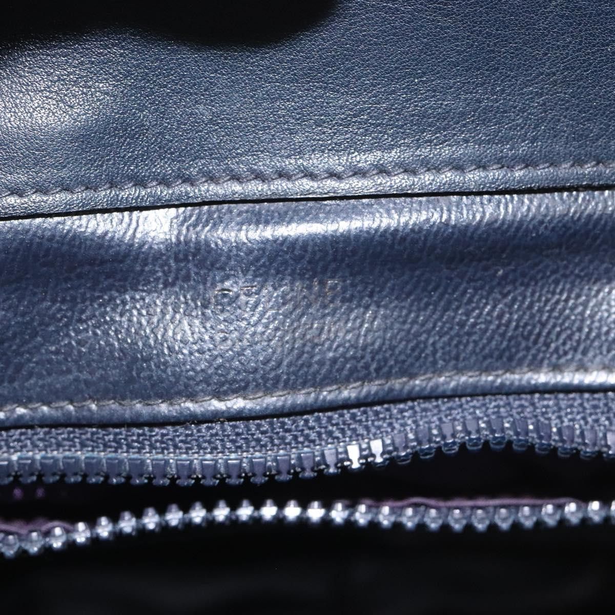 Celine CELINE Macadam Canvas Shoulder Bag Leather Navy Gold Size ONE SIZE - 15 Thumbnail