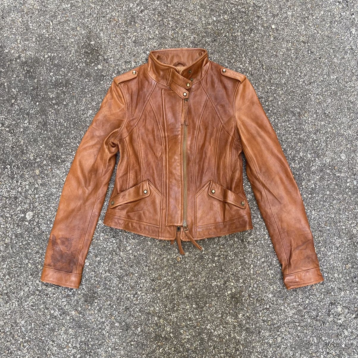 GOA Vintage Lamb Leather Jacket Double Zipper