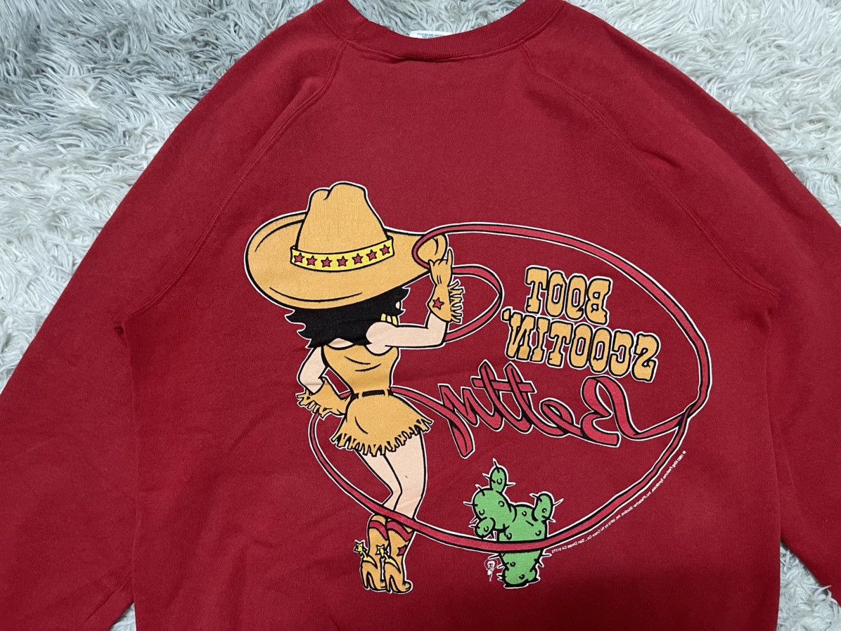 Vintage 1993 BETTY BOOP COWBOY MIRROR PRINT SWEATSHIRT RARE DESIGN Size US M / EU 48-50 / 2 - 15 Thumbnail