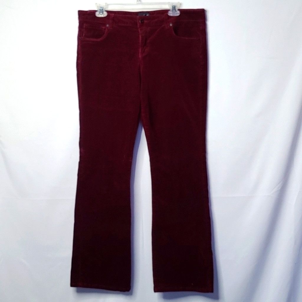 The Unbranded Brand Edyson Chelsea boot cut red purple corduroy pants sz 33S Size 33" - 1 Thumbnail