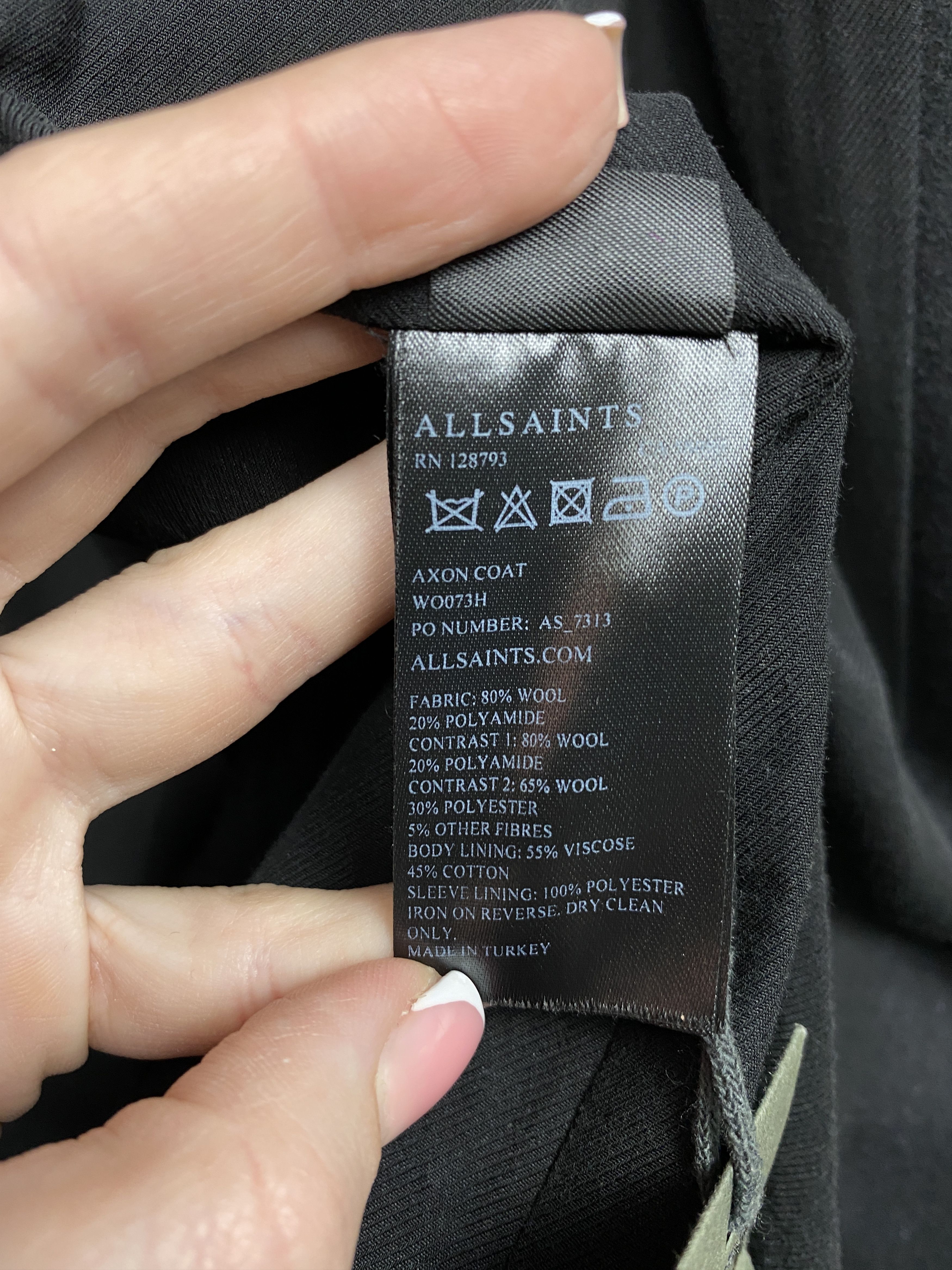 Allsaints NEW! Allsaints Womens Axon Wool Coat Jacket Size XS / US 0-2 / IT 36-38 - 7 Thumbnail