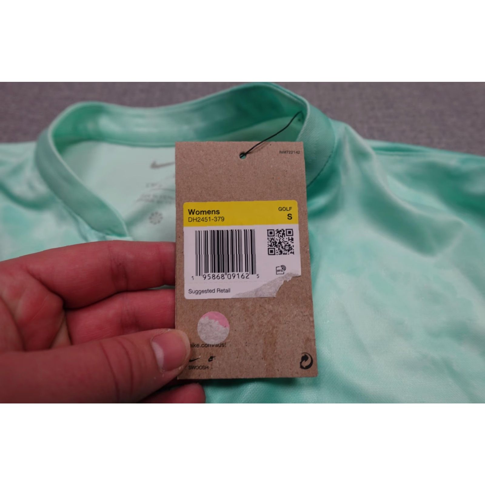 Nike Nike Dri-FIT Polo Womens Small Green Tie Dye Golf Shirt Quick Dry Performance Size S / US 4 / IT 40 - 4 Thumbnail