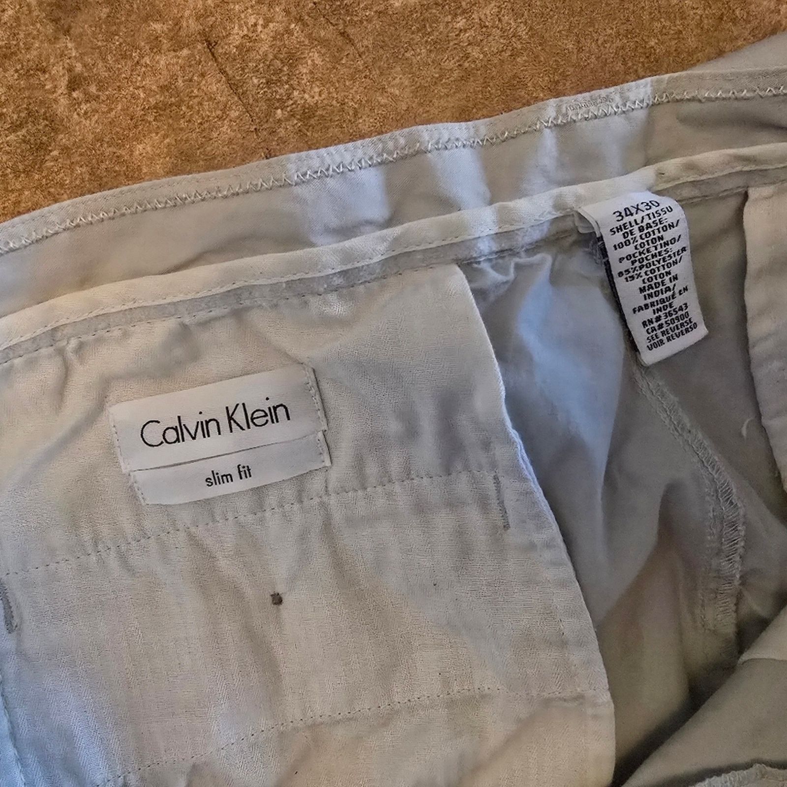Calvin Klein Light Grey | CALVIN KLEIN | Slim Khaki Pant Size US 34 / EU 50 - 3 Thumbnail