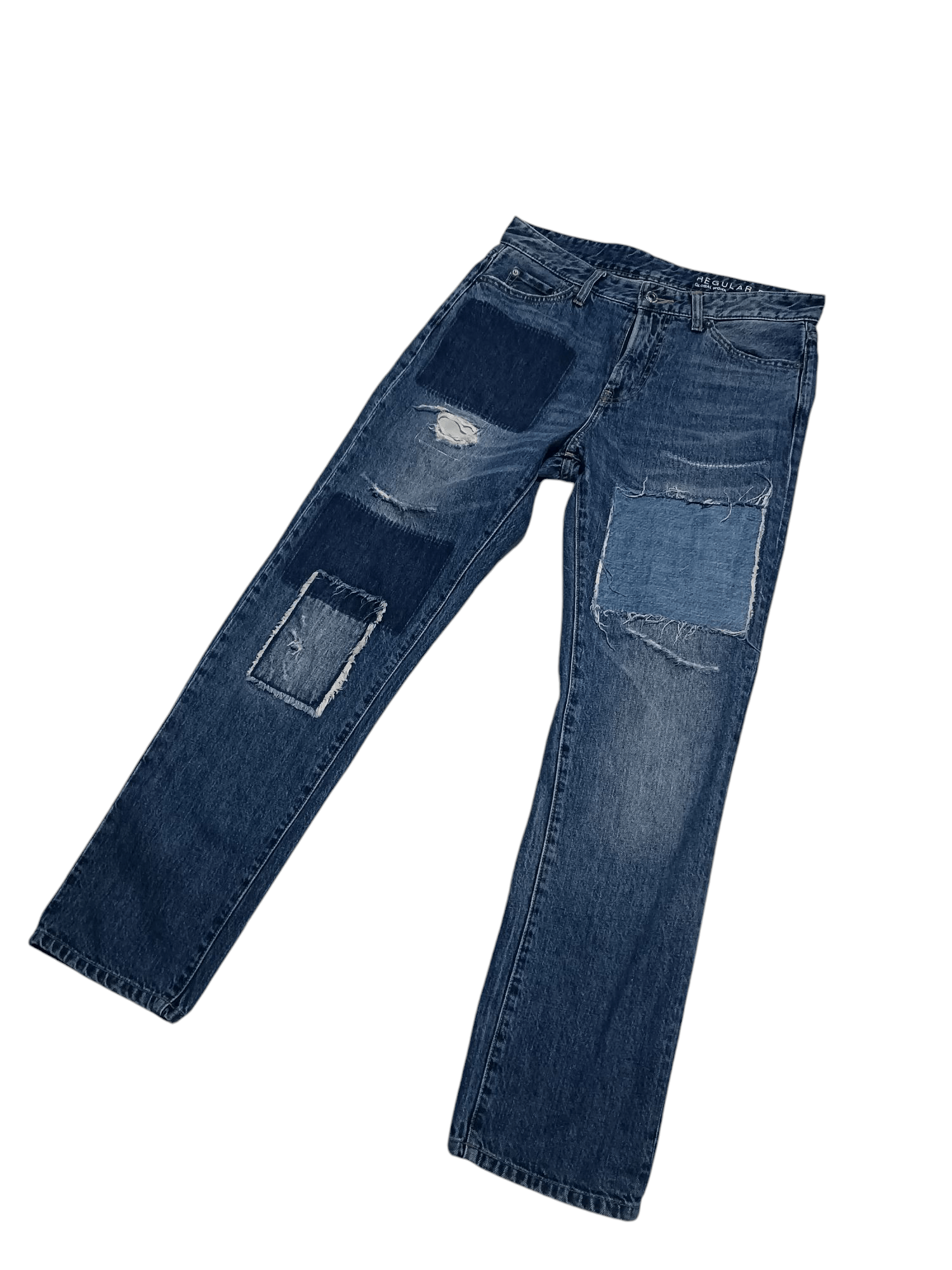 Global Work × Japanese Brand Global Work Patchwork Regular Fit Jeans Size US 30 / EU 46 - 4 Thumbnail