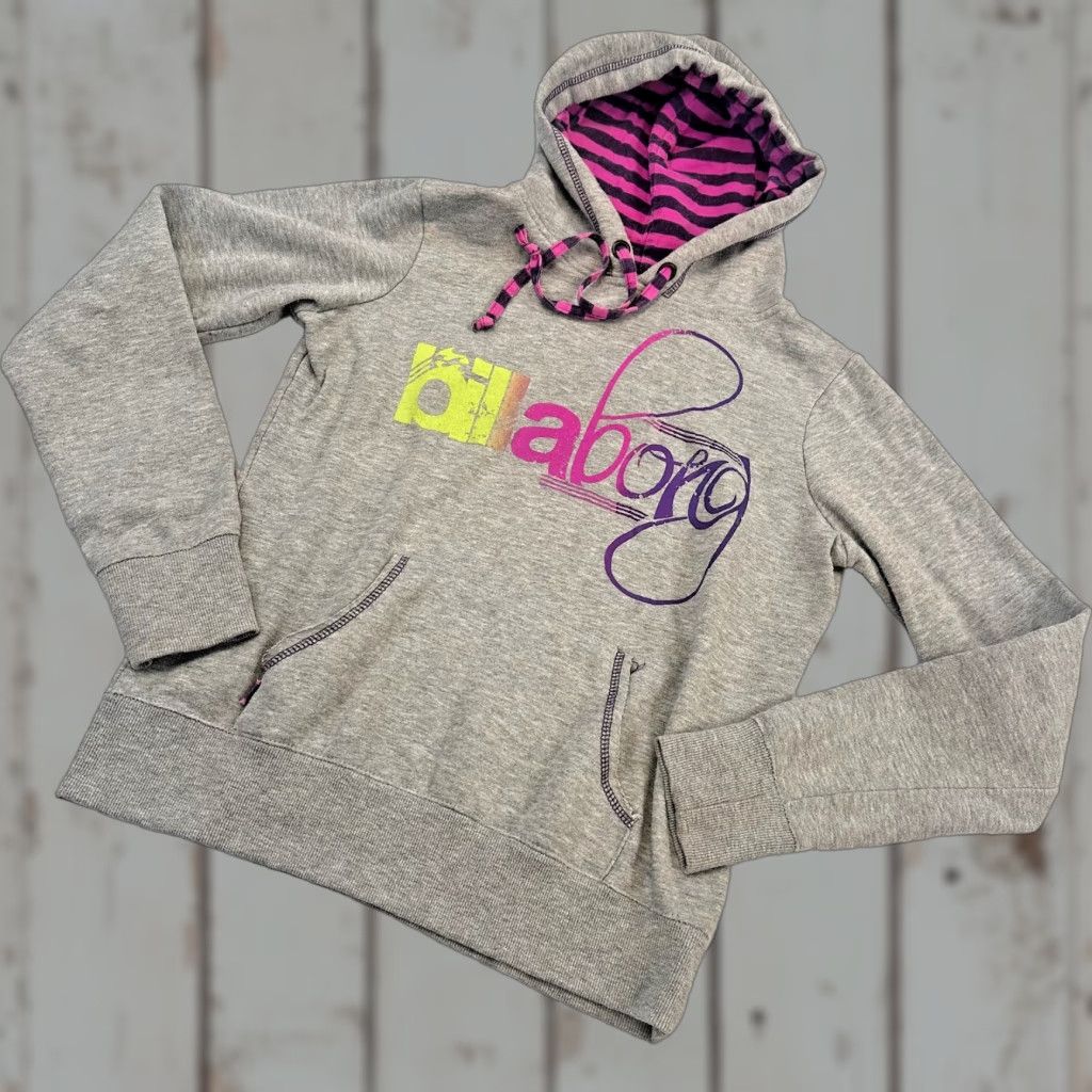 Billabong Billabong Hoodie Womens Medium Pullover Zebra Surf Skate Embroidered Pink Gray Size M / US 6-8 / IT 42-44 - 1 Thumbnail