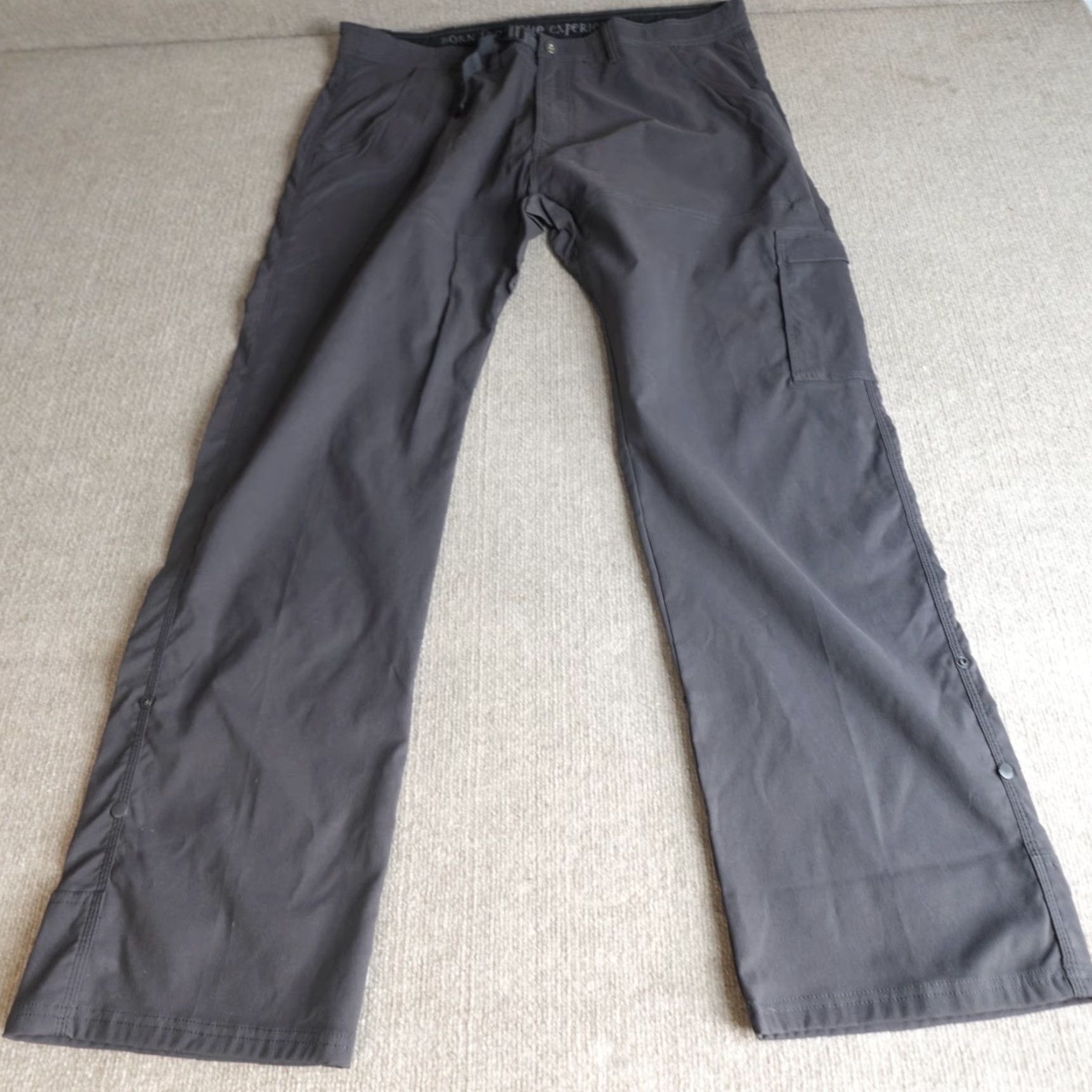 Prana prAna Zion Pants 40 x 33 Gray Cargo Belted Stretch Men Pants Size US 40 / EU 56 - 2 Thumbnail